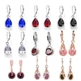 thumbnail image 2 of Drop Earrings For Women and Girls in Six Sparkling Colors, Blue, Red Green, White, Pink, Purple, 2 of 29