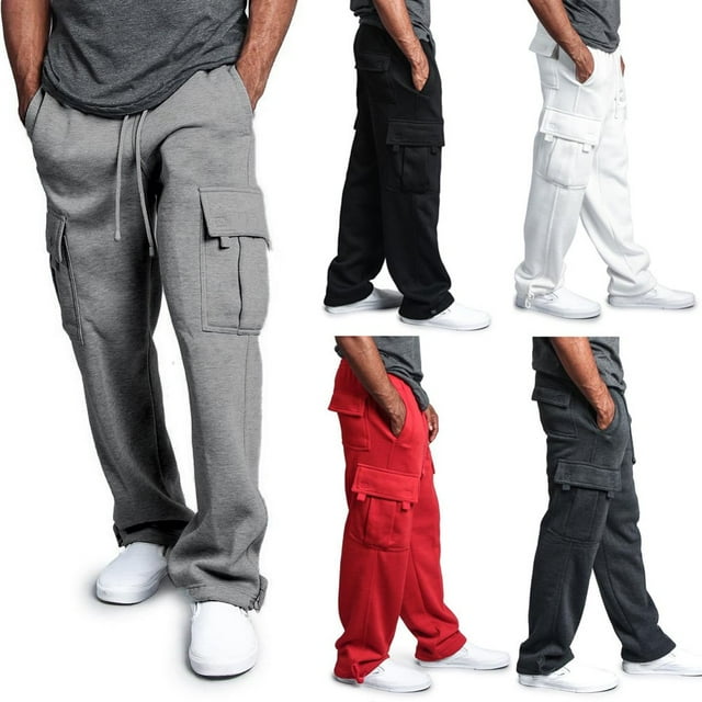 Men Loose Fit Drawstring Cargo Trousers Work Pants Pocket Casual M-3XL Big Size Tracksuit Gym Sweatpants