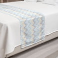thumbnail image 2 of Wave Bed Runner, Nautical Hand Drawn Abstract Chevron Pattern Simple Stream Motif Depiction, Decorative Accent Bedding Scarf for Hotels Homes and Guestrooms, King, Sea Blue Multicolor, by Ambesonne, 2 of 2