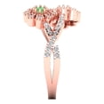 thumbnail image 3 of Halo Engagement Ring for Women - 0.48ct Simulated Green Diamond in 14K Rose Gold Promise Ring, 3 of 6