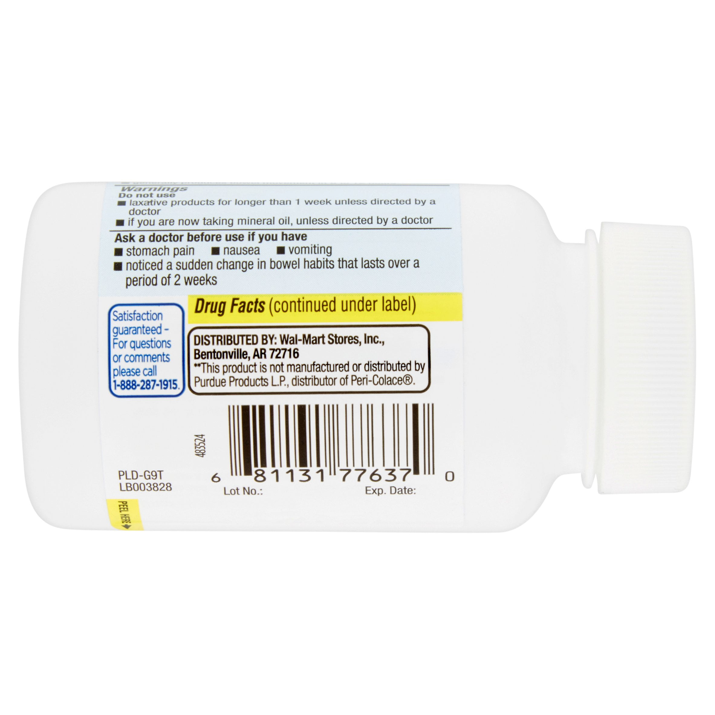 Equate Stool Softener Plus Stimulant Laxative Tablets, 50 mg, 120 Ct