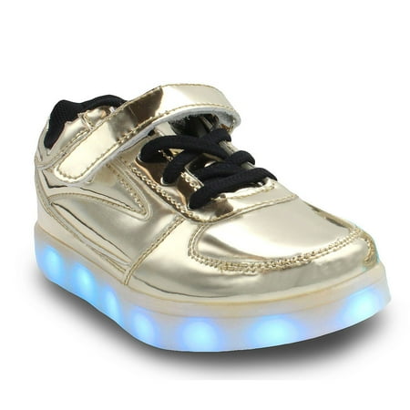 

Family Smiles LED Light Up Sneakers Kids Low Top Boys Girls Unisex Shoes Gold Toddler US 10 / EU 27