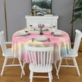 thumbnail image 2 of Colorful Cloud Star Pattern Round Tablecloth 60"x60",Wrinkle Wipeable Table Cloth for Kitchen Dining Room Picnic Patio Party, 2 of 6