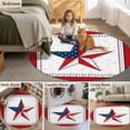 thumbnail image 6 of Independence Day Washable Round Area Rug 3.3 ft, Red Pentagram Us Flag National Flag, Soft Non Slip Rugs Stain Repellent Indoor Felt Carpet for Living Dining Room Bedroom Home Office, 6 of 9