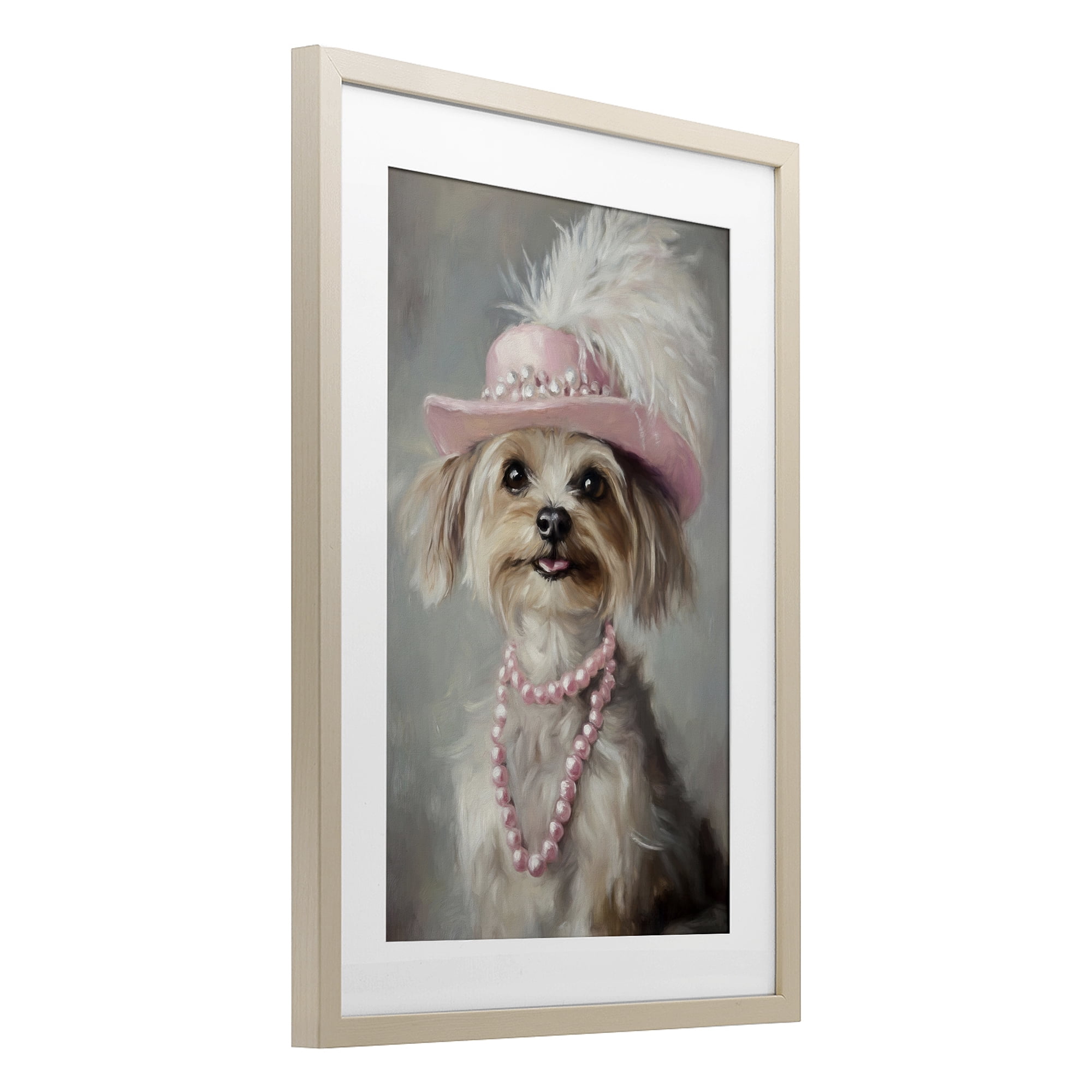 Stupell Industries Lady Yorkie Portrait Birch Framed Print Under Glass, design by Tina LeCour