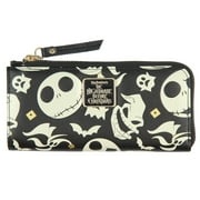 Disney Nightmare Before Christmas Jack Skellington Full Zip Wallet, Black/White