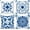 Blue, variant on Dark Blue Geometric Flower Decorative Throw Pillow Covers 18 x 18 Inch, Set of 4 Abstract Couch Pillows for Living Room Square Pillow Cases Patio Sofa Home Decor