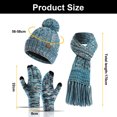 thumbnail image 2 of Warm Winter hat Scarf and touch Screen Glove set Women's hat neck scarf with wool lining - Lake Blue, 2 of 5