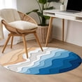 thumbnail image 5 of Round Area Rug 4ft,Summer Beach Blue Gradient Water Ripple Washable Carpet Non-Slip Runner Accent Rugs Indoor Floor Mat for Bedroom Living Room Decor,Seaside Waves, 5 of 9