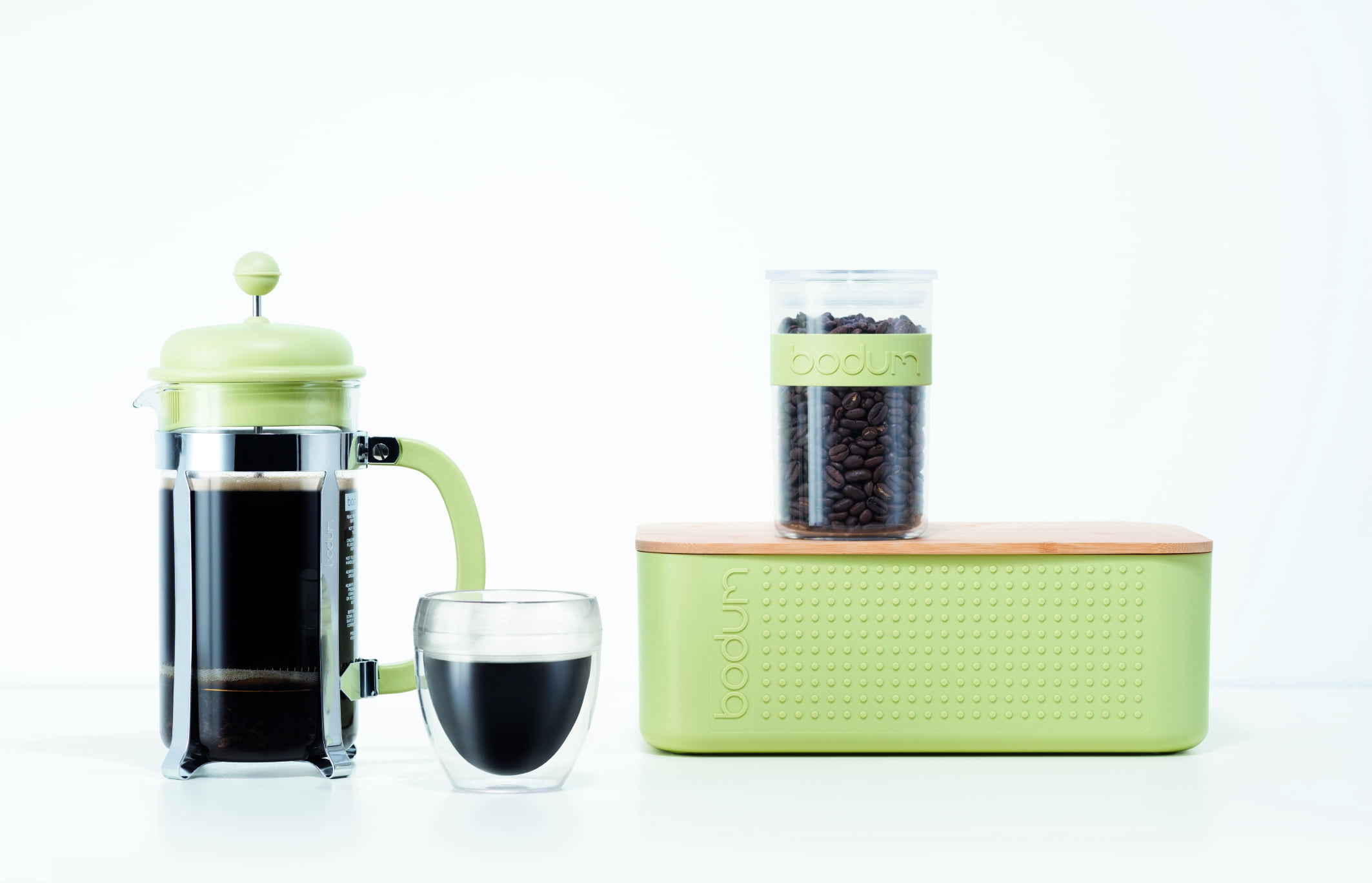 Bodum Caffettiera Coffee Maker with Borosilicate Glass Carafe, 12 Ounce, Light Green