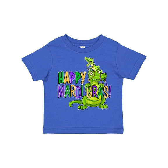 Inktastic Happy Mardi Gras Big and Little Alligators with Beads Boys or Girls Toddler T-Shirt