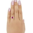 thumbnail image 5 of Art Deco Oval Wedding Ring Ruby CZ 925 Sterling Silver Size 4, 5 of 5