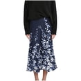 thumbnail image 5 of Gamivast Womens Skirts Midi Length High Waisted Elastic Waist A Line Bow Pattern Flared Flowy Skirt Cute Trendy Casual Office Party Vacation Midi Skirt, 5 of 7
