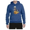 thumbnail image 2 of Funny Graphic Astronaut Cat in Space on Cheeseburger | Mens Cat Lover Hooded Sweatshirt Graphic Hoodie, Vintage Heather Blue, X-Large, 2 of 3