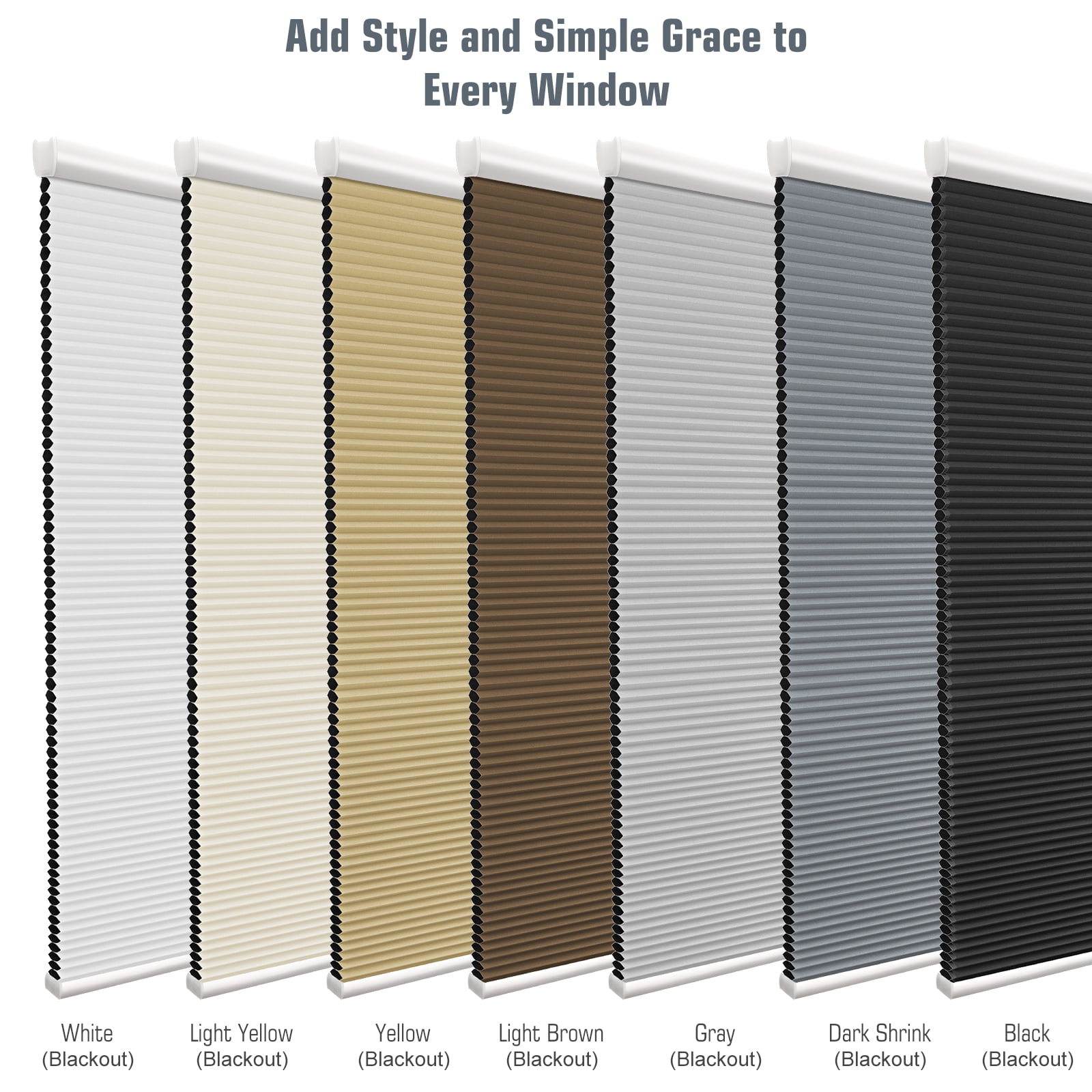 Keego 100% Blackout Cellular Window Shades Cordless Honeycomb Blinds for Window Size and Color Customizable for Home Bedroom Decor Coffee 41"w x 44"h