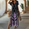 thumbnail image 1 of Robes pour Femmes 2024 Été Surdimensionnée Manches Courtes Fente Col Rond Décontractée Robe Imprimée Rabais de 50 % Liquidation!, 1 of 6
