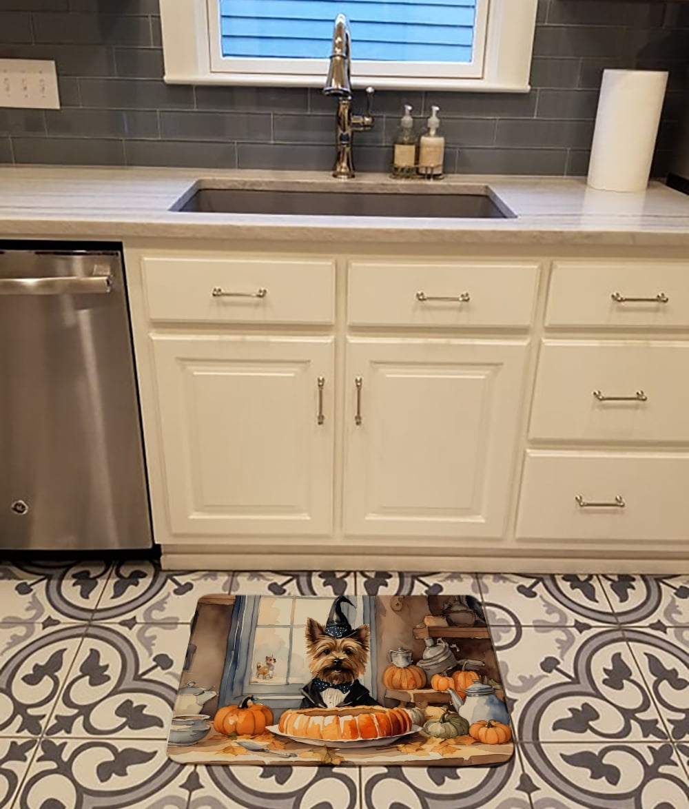 Carolines Treasures DAC1758RUG 19 x 27 in. Unisex Cairn Terrier Fall Kitchen Pumpkins Memory Foam Kitchen Mat