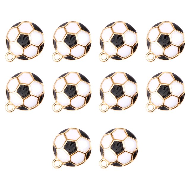 Miangastore Breloques de Ballon de Soccer pour Fabrication de Bracelets Doré 10 Pcs 0.2X0.7X0.8In Alliage