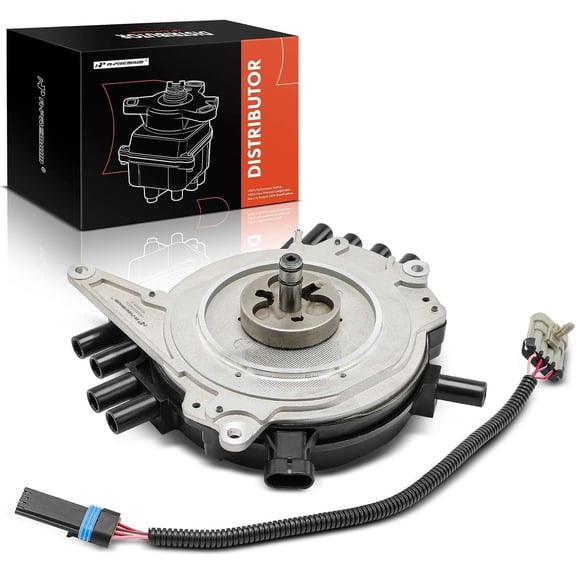 A-Premium Ignition Distributor with Cap Rotor & Harness Compatible with Optispark LT1 Chevy Buick Cadillac & Pontiac Vehicles -V8 4.3L 5.7L- Caprice, Corvette, Camaro, Fleetwood, Roadmaster, Firebird
