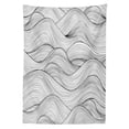 thumbnail image 3 of Ambesonne Dark Grey Tablecloth Rectangular Table Cover, Geometric Waves Ocean, 60"x90", Charcoal Grey White, 3 of 4