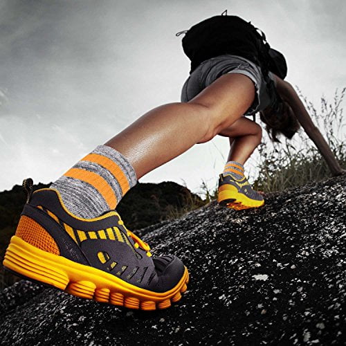 Men's Hiking Walking Socks FEIDEER Multi-Pack Wicking Cushioned Outdoor Recreation Hiking Crew Socks 