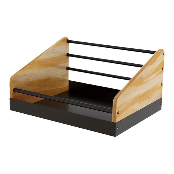 Soporte para discos, versátil, portátil y resistente soporte de almacenamiento para encimera, rústico y moderno, ideal como organizador para