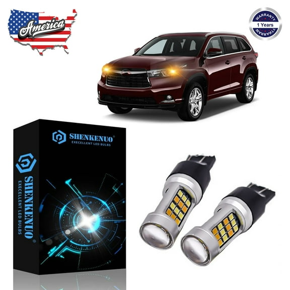 2X 7443 7440 T20 W21W LED Turn Signal Switchback White & Amber Dual Color DRL Parking Light Bulbs