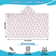 thumbnail image 2 of White Cartoon Unicorn Rainbow Pattern Hooded Bath Towel，50"x30" for Ages 3 To 12 Kids, Quick Dry Lightweight Soft Microfiber Hood Beach Towel Cover Up for Kids, 2 of 7
