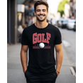 thumbnail image 3 of Red White & Blue Golf Shirt for Men Golf Ball and Stars T-Shirt for Golfer Black Shirt Adult 2XL, 3 of 5