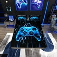 thumbnail image 2 of Erosebridal Gradient Blue Gampad Twin Sheet Sets, Gamer Game Bedding Twin Size for Teens Bedroom Decor 3-Piece, 2 of 7
