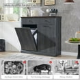 thumbnail image 5 of 20 Gallon Tilt-Out Trash Can Cabinet, Modern Laundry Hamper Cabinet with Drawers, Hidden Garbage Can Cabinet for Kitchen and Living Room, 5 of 7