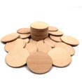 thumbnail image 1 of Rodajas de madera de haya natural de 2.0 in, 30 piezas de monedas de madera maciza de 5 cm sin terminar, fichas redondas para proyectos de manualidades, manualidades, adornos, 1 of 5