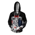 thumbnail image 2 of Sudaderas de otoño para hombre Sudadera con capucha informal para hombre Sudadera con capucha con estampado templario y espartano Sudadera con capucha holgada Sudadera con capucha con cremallera Ropa, 2 of 4