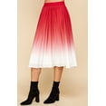 thumbnail image 3 of Made by Johnny Women's High Elastic Waist Pleated Mid A-Line Swing Skirt XXL RED_OMBRE, 3 of 6