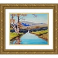 thumbnail image 1 of Gercken, Graham 31x26 Gold Ornate Wood Framed with Double Matting Museum Art Print Titled - Fish River Tarana, 1 of 4