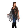 thumbnail image 4 of WeHello Women's Burnout Velvet Kimono Black Cardigan Cover Up Holiday Casual Cardigan Shawl Tops, 4 of 6