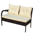 thumbnail image 4 of Rhomtree 2-Piece L-Shaped Outdoor Wicker Sectional Sofa Set with Seat & Back Cushions, White, 4 of 9