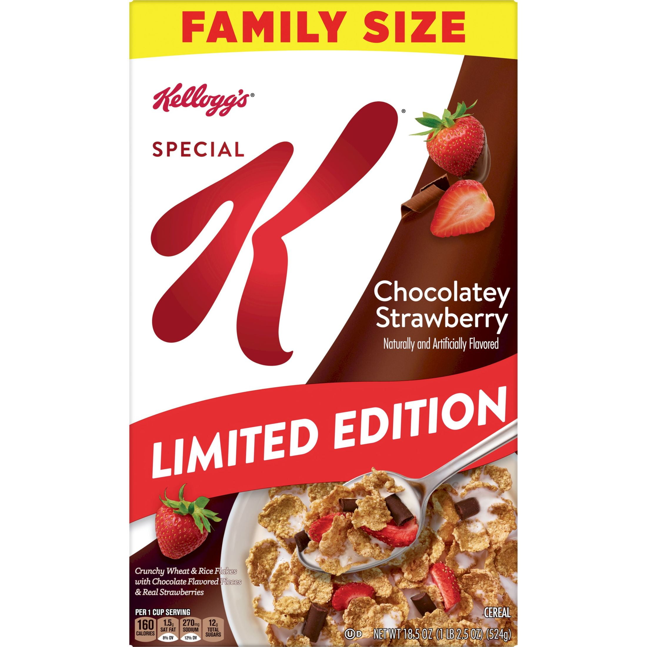 Kellogg's Special K Chocolatey Strawberry Cold Breakfast Cereal, Family  Size, 18.5 oz Box