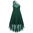 thumbnail image 4 of Manyakai One Shoulder Chiffon Flower Girl Dress Junior Kids Wedding Bridesmaid Gown Formal Party Army Green 16, 4 of 7