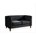 thumbnail image 4 of Uspridefurniture Plainfield Line Tufted Square Velvet Loveseat,Black, 4 of 5