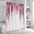 thumbnail image 6 of Pink Shower Curtain, Waterproof Shower Curtains for Bathroom, Summer Botanical Leaves Watercolor Washable Fabric Bathtub Curtain Set Bath Decor with 12 Hooks Stall 36"x72", 6 of 8