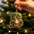 thumbnail image 4 of romoty Personalized Initial Christmas Tree Letter Ornaments, Pine Needle Santa Claus Pendants, 2D Flat Acrylic Monogram Xmas Decor, 4 of 6