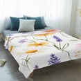 thumbnail image 4 of Pink Yellow Daisies Blanket Soft Cozy Warm Throw Blanket for Couch, Plush Fuzzy Flannel Fleece Blankets for Sofa, Spring Farmhouse Botanical Floral Bed Blankets Lightweight Gifts for Women, 30"x40", 4 of 9