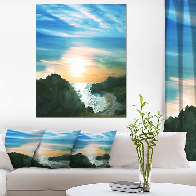 White Waters among Beach Hills - Large Seashore Canvas Print