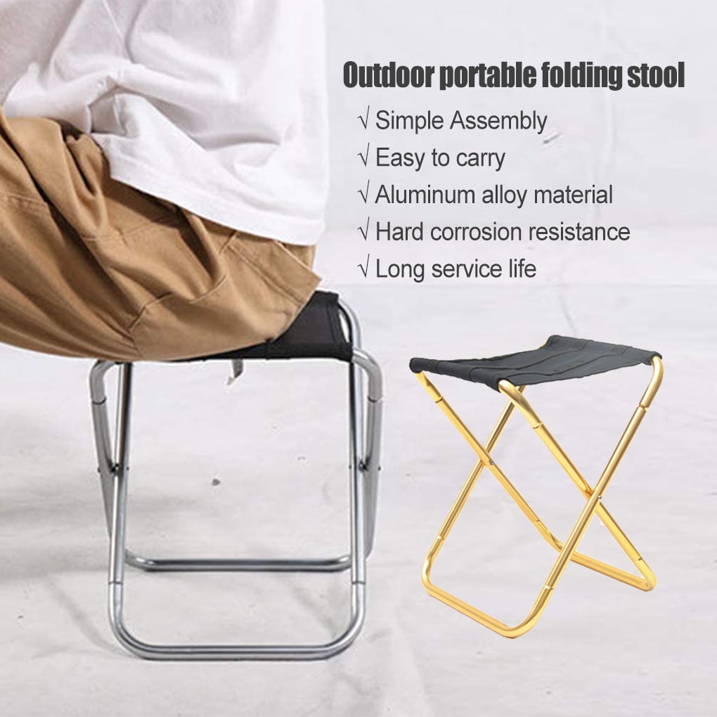 Tabouret Pliant Portable - 38x10x10 Cm, Tissu Oxford 600D, Pieds Acier - Léger, Compact, Charge 200 Kg - Camping, Pêche, Intérieur/extérieur