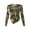 Hunting Camo, variant on Xoenoiee Hunting Camo Print Women's Long Sleeve T Shirts Crew Neck Slim Fit Tops Dressy Ruched Basic Tee Y2k Going Out Shirts Irregular Hem Blouser, S