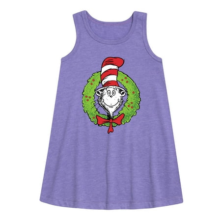 

Cat in the Hat - Cat Wreath - Toddler and Youth Girls A-line Dress