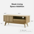 thumbnail image 4 of Mopio Brooklyn Mid-Century Modern 47" TV Stand for TVs up to 50”, Waveform Panel, Sturdy Legs (Oak), 4 of 7