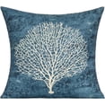 thumbnail image 5 of Blue Shell 16x16 Set of 4 Throw Pillow Covers for Outdoor Patio Furnitures Ocean Themed Decorative Cushions Navy Sea Vintage Decor for Couch Sofa,Starfish Prints, 5 of 5