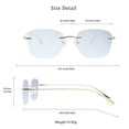 thumbnail image 4 of LifeArt Pure Titanium Frame Glasses/Blue Light Blocking Reading Glasses, Reduce Eyestrain, Stylish for Men and Women(Gold,No Magnification), 4 of 5